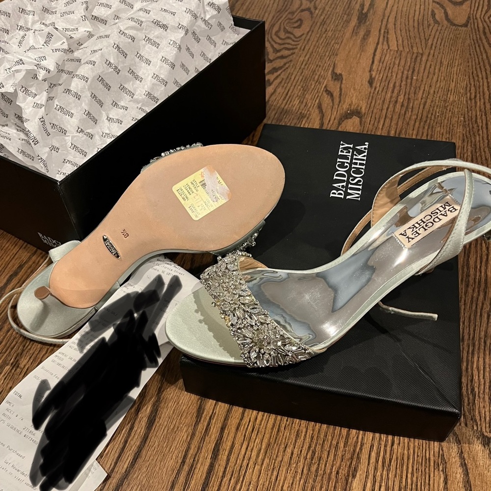 8.5 8 1/2 Badgley Mischa Richelle mint heels nab - Picture 3 of 3